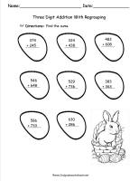 three digit addition with regrouping worksheet