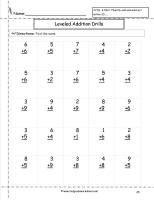 single digit addition drills