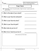 common and proper nouns worksheet