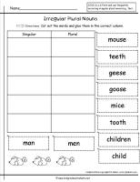 irregular plural nouns worksheet