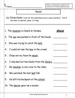 nouns worksheet