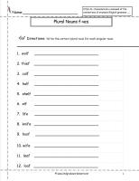 plural nouns worksheet