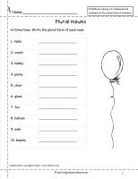 plural nouns worksheet