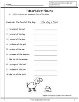 possessive nouns worksheet