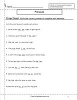 pronouns worksheet