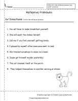 reflexive pronouns worksheet ccss2.l.1.c