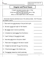 singular and plural nouns worksheet