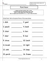 singular and plural nouns worksheet