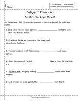 subject pronouns worksheet