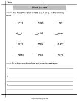 silent letter worksheets
