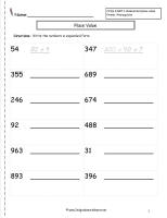 place value worksheet