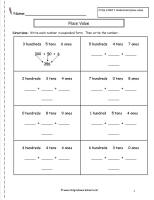 place value worksheet