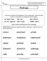 prefixes worksheet