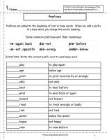 prefixes worksheet