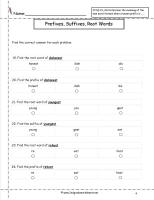 prefixes suffixes worksheet