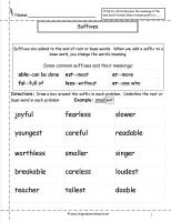 suffixes worksheet