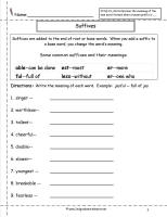 suffixes worksheet