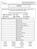 suffixes worksheet