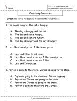 combining sentences worksheet