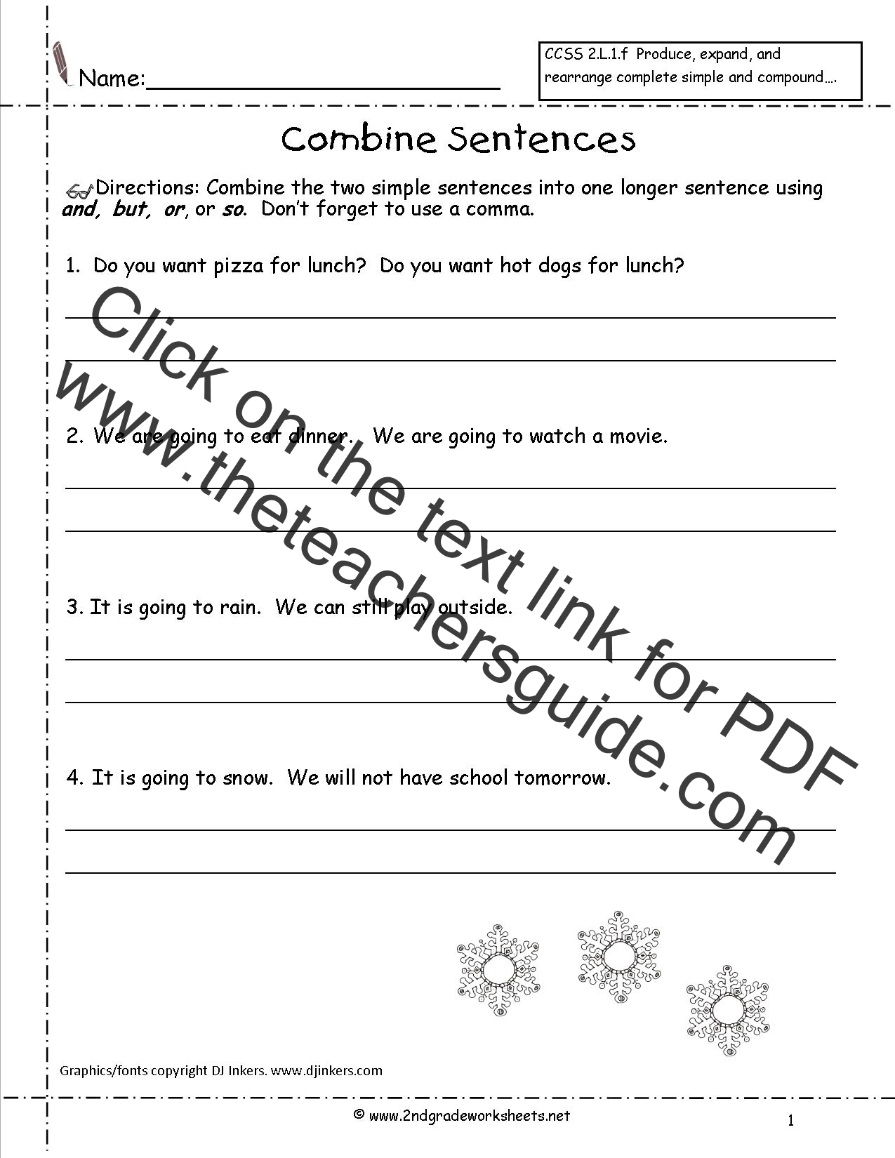 Second Grade Sentences Worksheets, CCSS 221.L.21.f Worksheets. Inside 4 Types Of Sentences Worksheet