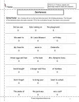 correct the sentence worksheet