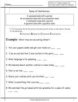 types of sentences worksheet