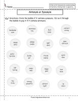 synonyms and antonyms worksheet
