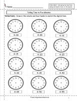 telling time worksheets