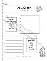 thanksgiving abc order worksheet
