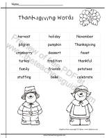 thanksgiving word list