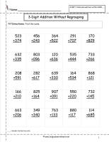 three digit addition worksheet