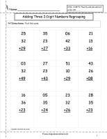Adding two 2-digit numbers (sum under 100) worksheets