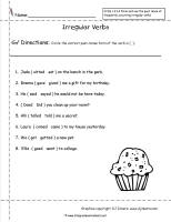 irregular verbs worksheet ccss l.2.1.d